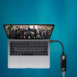 Compact Lan Adapter Plug Play for Laptop, Mac, Pc, Travel