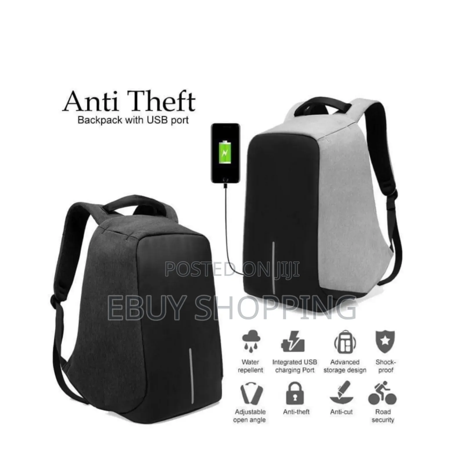 **Usb Charging Backpack – Anti-Theft Waterproof Design**