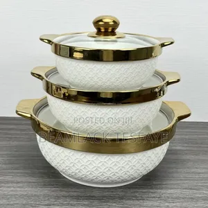 የወጥ ማቅረቢያ ሳህን. Porcelain Soup Pot 3 Pieces