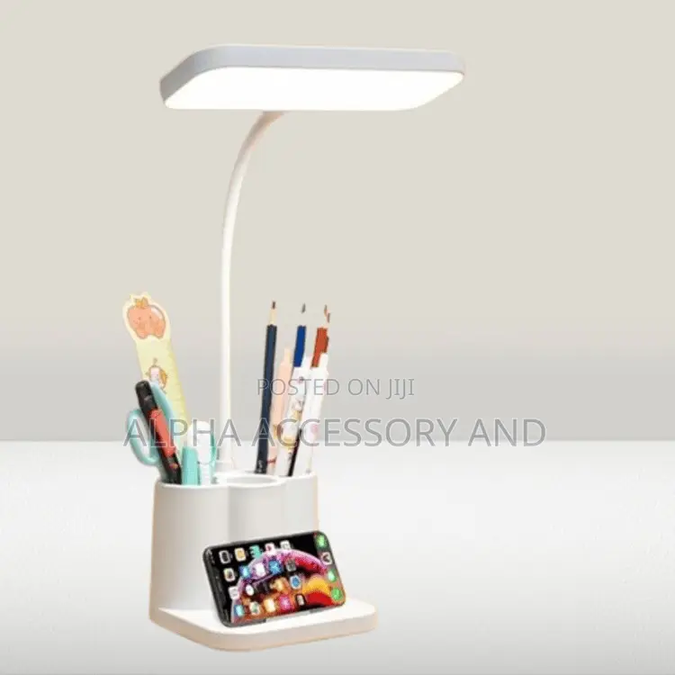 Led Desk Lamp W/Pen Holder Chargeable Adjustable Brightness