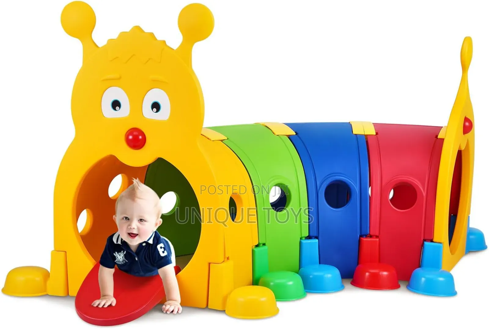 Multicolor Caterpillar Tunnel for Kid, 4 Sections