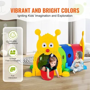 Multicolor Caterpillar Tunnel for Kid, 4 Sections