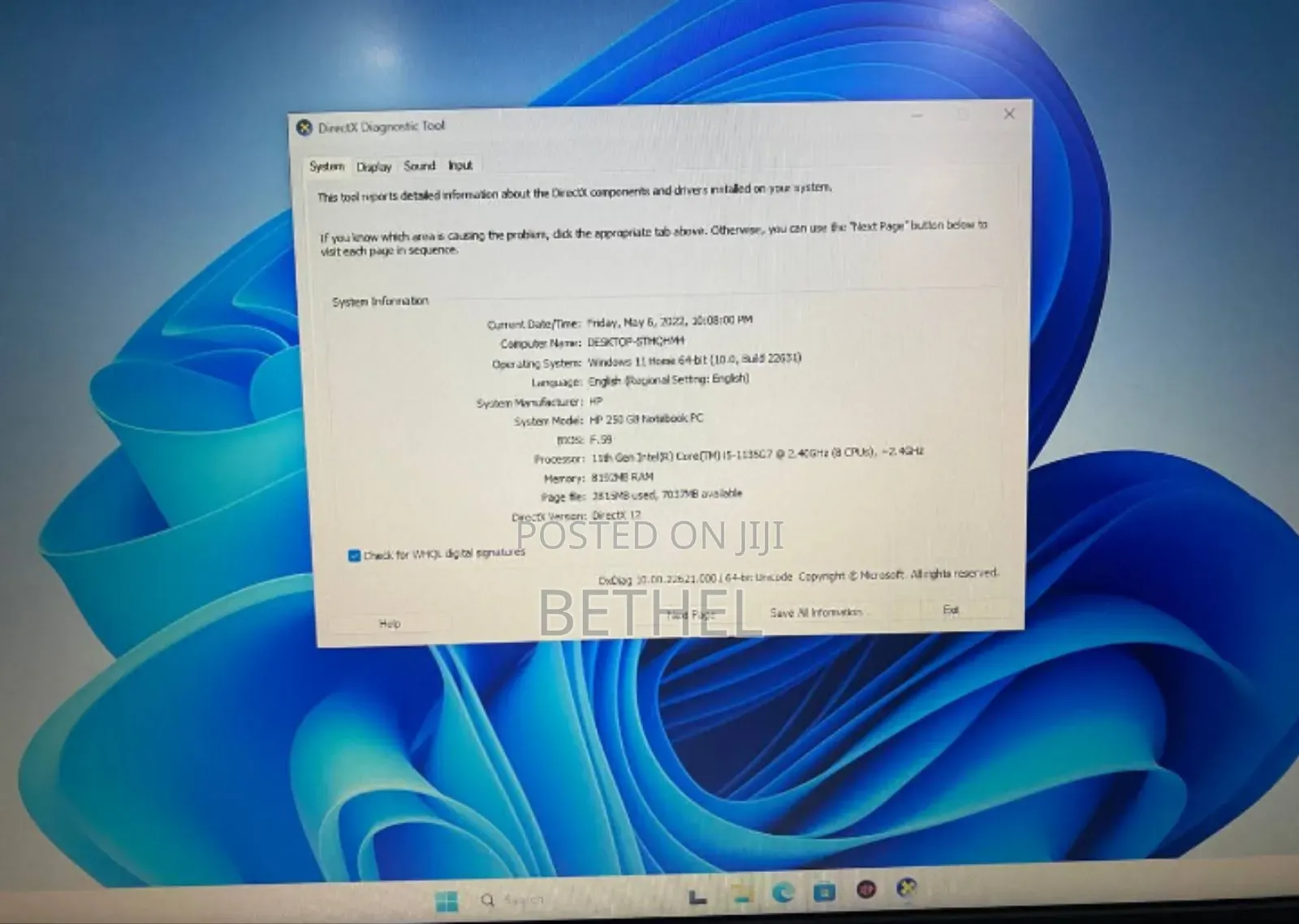 Laptop HP 250 G8 8GB Intel Core I5 SSD 512GB