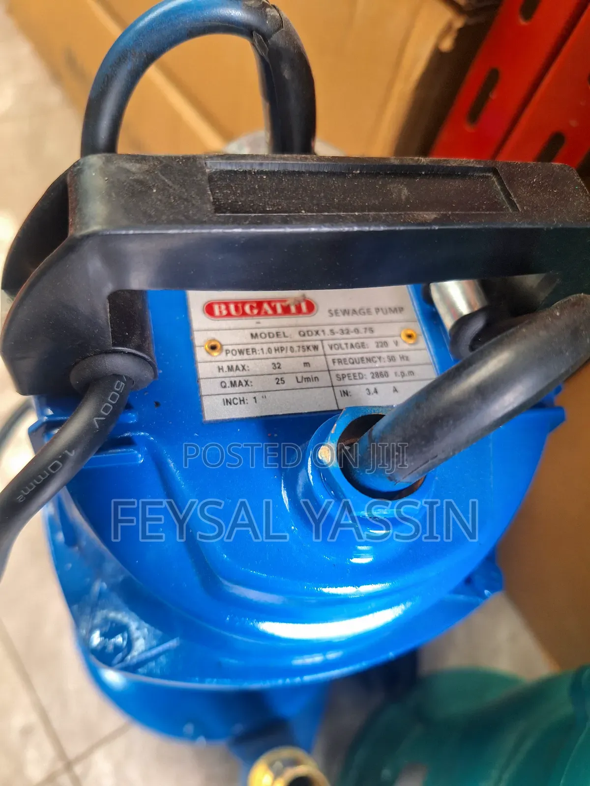 የጉድጋድ ውሀ ፓንፕ የንፁህ ውሃ እና የቆሻሻ ውሃ Summersuble Pump Bugatti 1hp