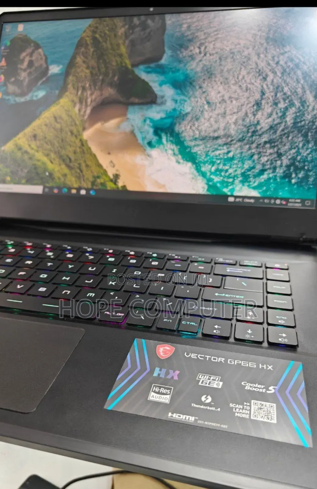 New Laptop MSI Vector GP66HX 12UGS 32GB Intel Core I7 SSD 1T