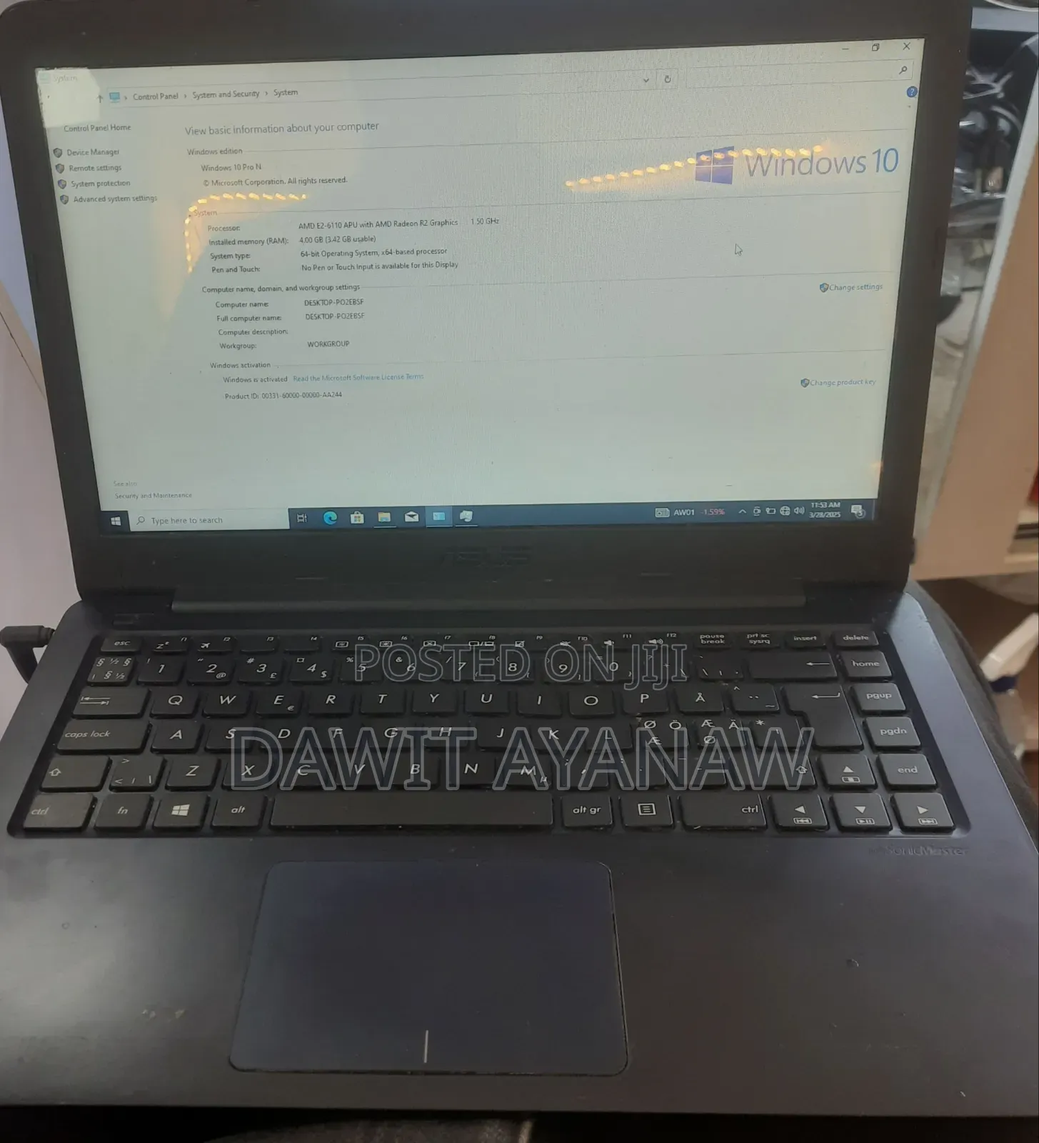 New Laptop Asus 4GB AMD HDD 320GB