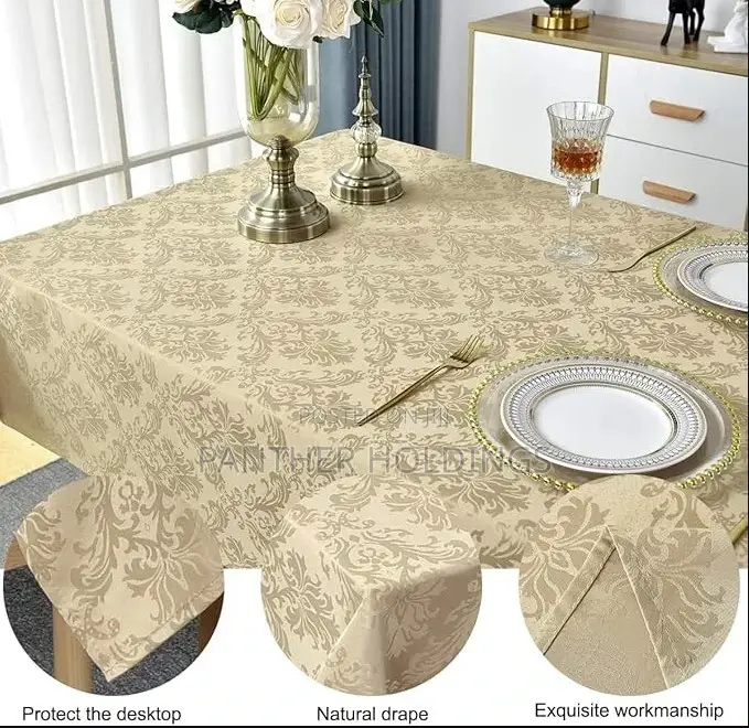 Luxury Fabric Table Cloths With Strong Vinyl Pad Underneath