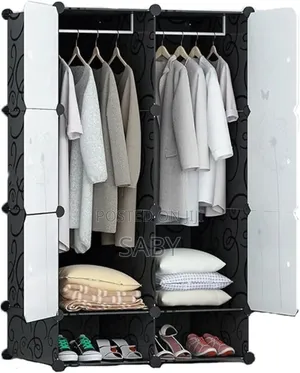 Photo - ባለ ሁለት በር Plastic and Metal Plastic Cube Wardrobe