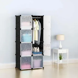 ባለ ሁለት በር Plastic and Metal Plastic Cube Wardrobe