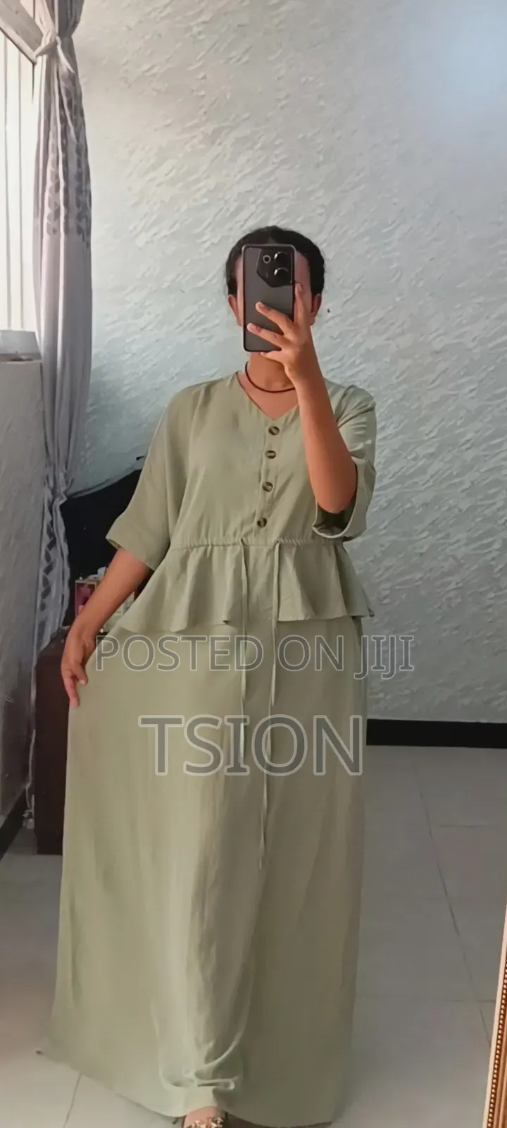 የሴቶች ቀሚስ Dress Free Size With Its Belt