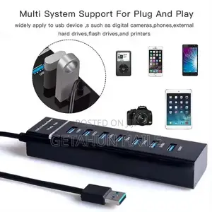 7 Port Usb 3.0 Hub for Laptop,Desktop,Camera,Pse