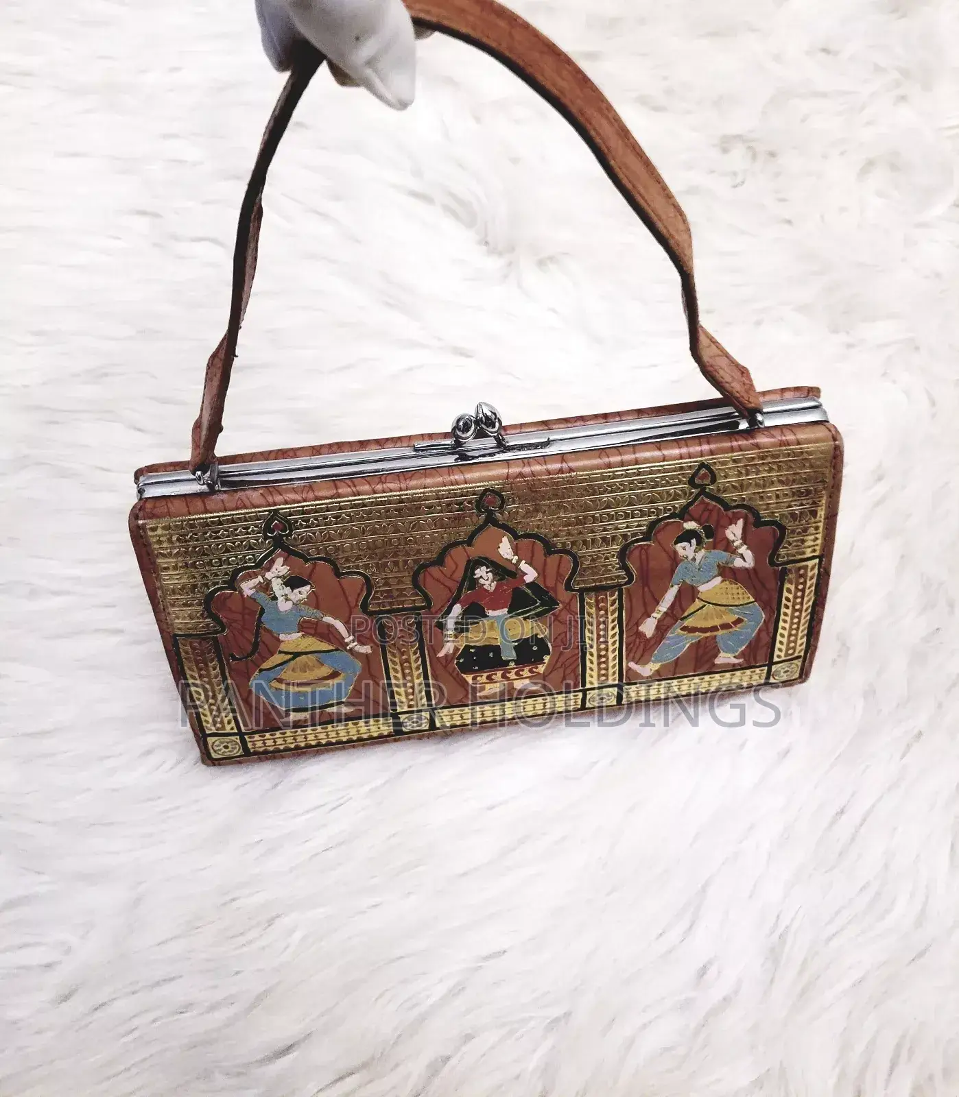 Washi Paper Leather Shoulder Bag Japanese Paper Bag Omikuji