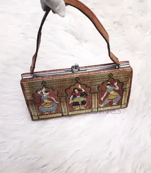 Photo - Washi Paper Leather Shoulder Bag Japanese Paper Bag Omikuji