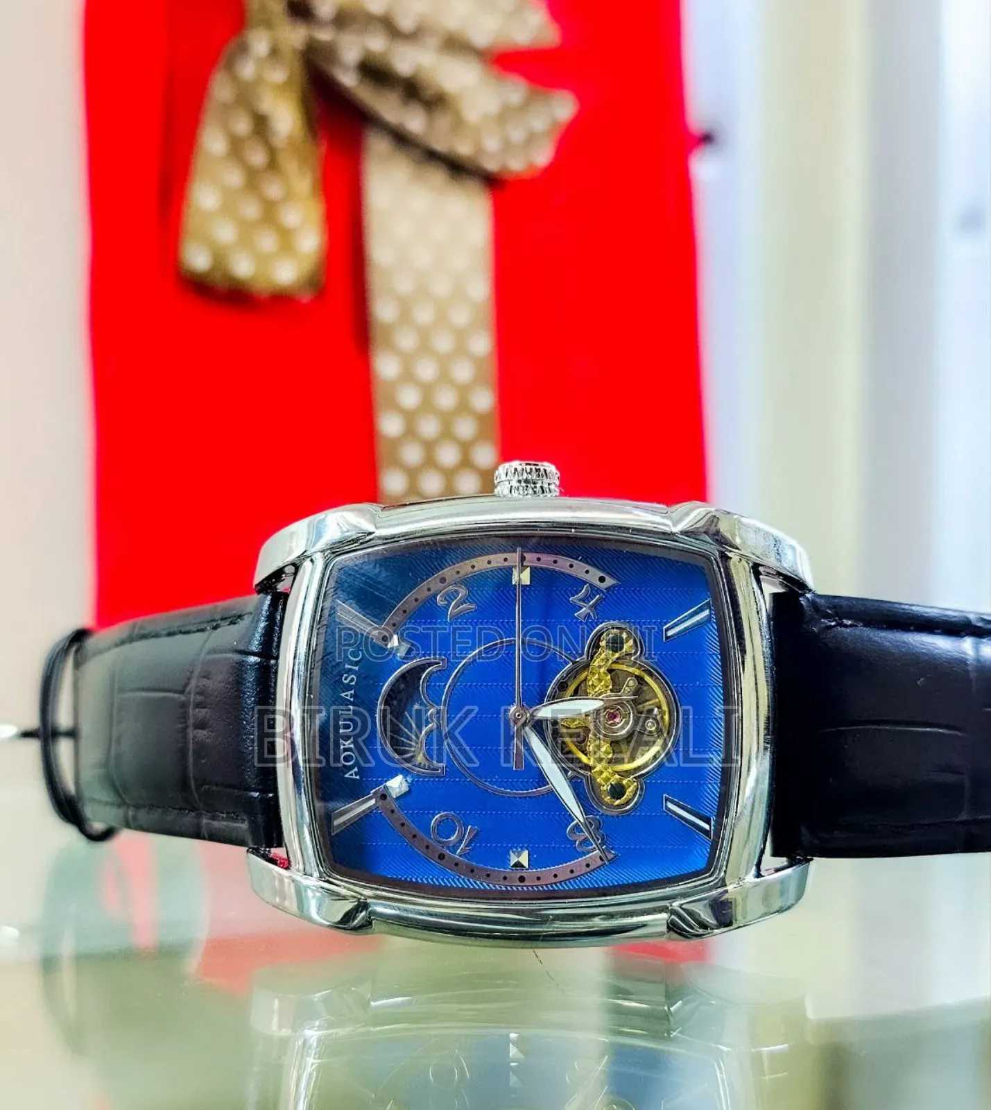 Blue by Black Band Aokulasic Mechanical Watch