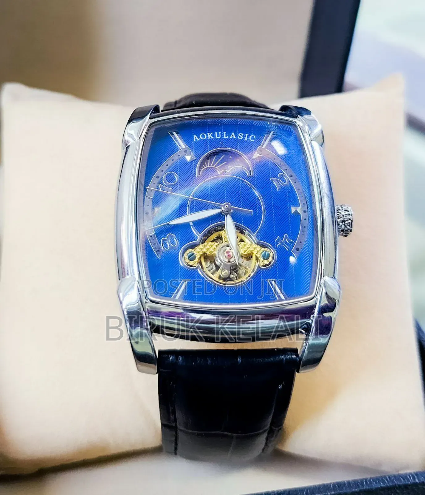 Blue by Black Band Aokulasic Mechanical Watch