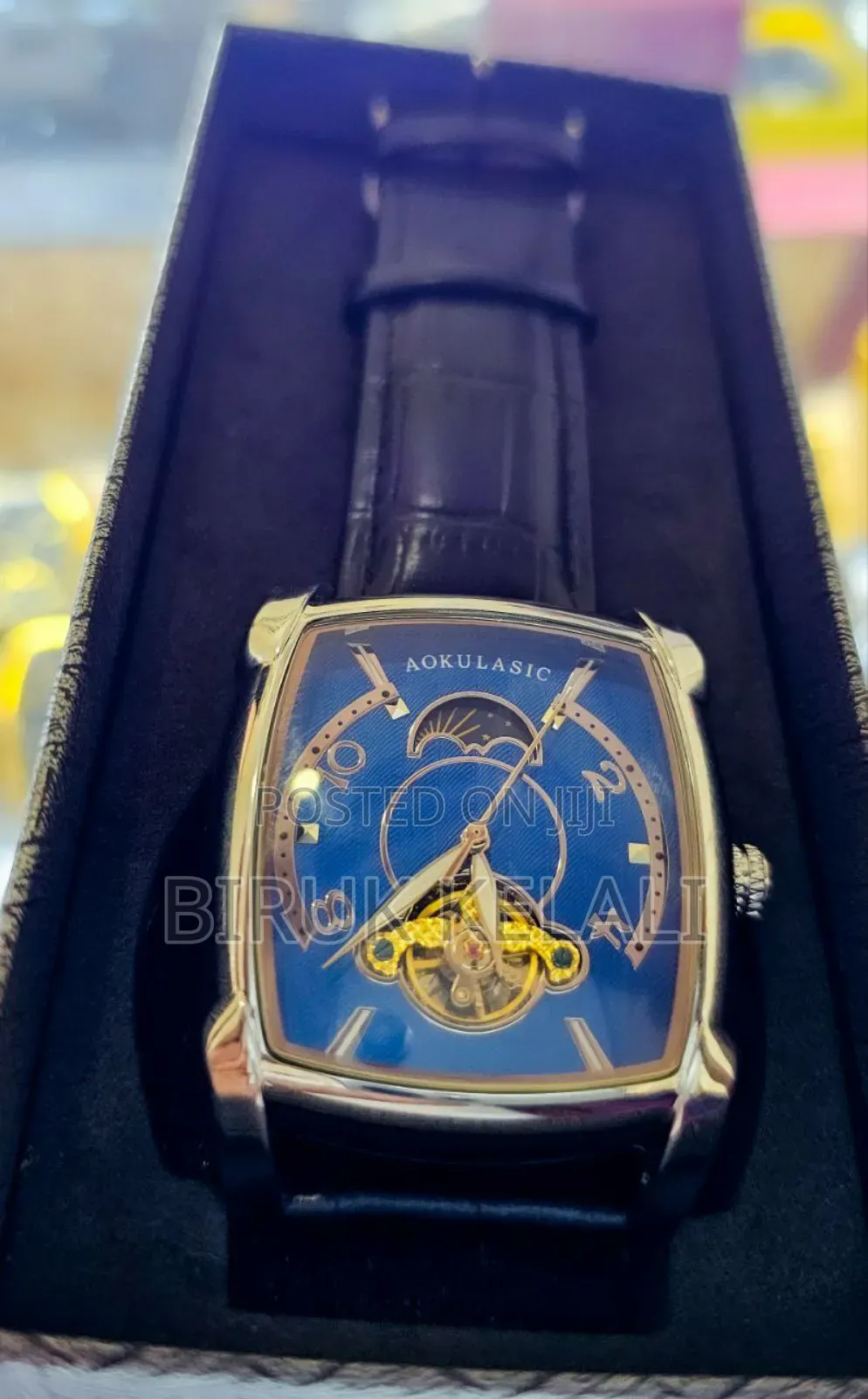 Blue by Black Band Aokulasic Mechanical Watch