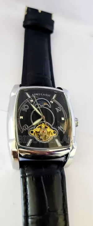 Photo - Luxury Black Band by Silver Case Aukulasic Men's Watch