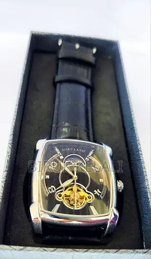 Luxury Black Band by Silver Case Aukulasic Men's Watch