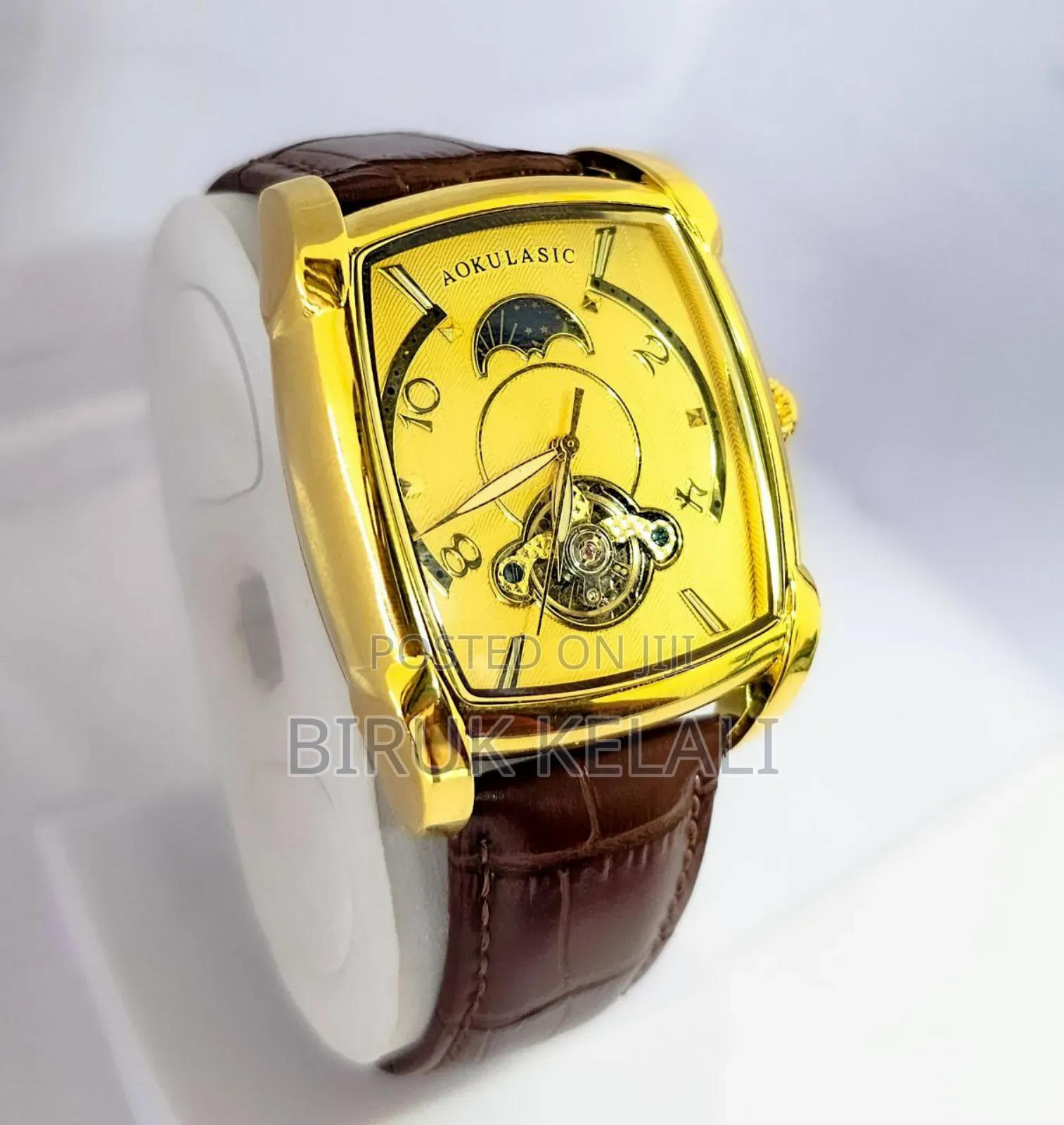 Gold by Brown Colour Aokulasic Men's Mechanical Watch