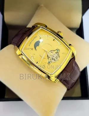Gold by Brown Colour Aokulasic Men's Mechanical Watch