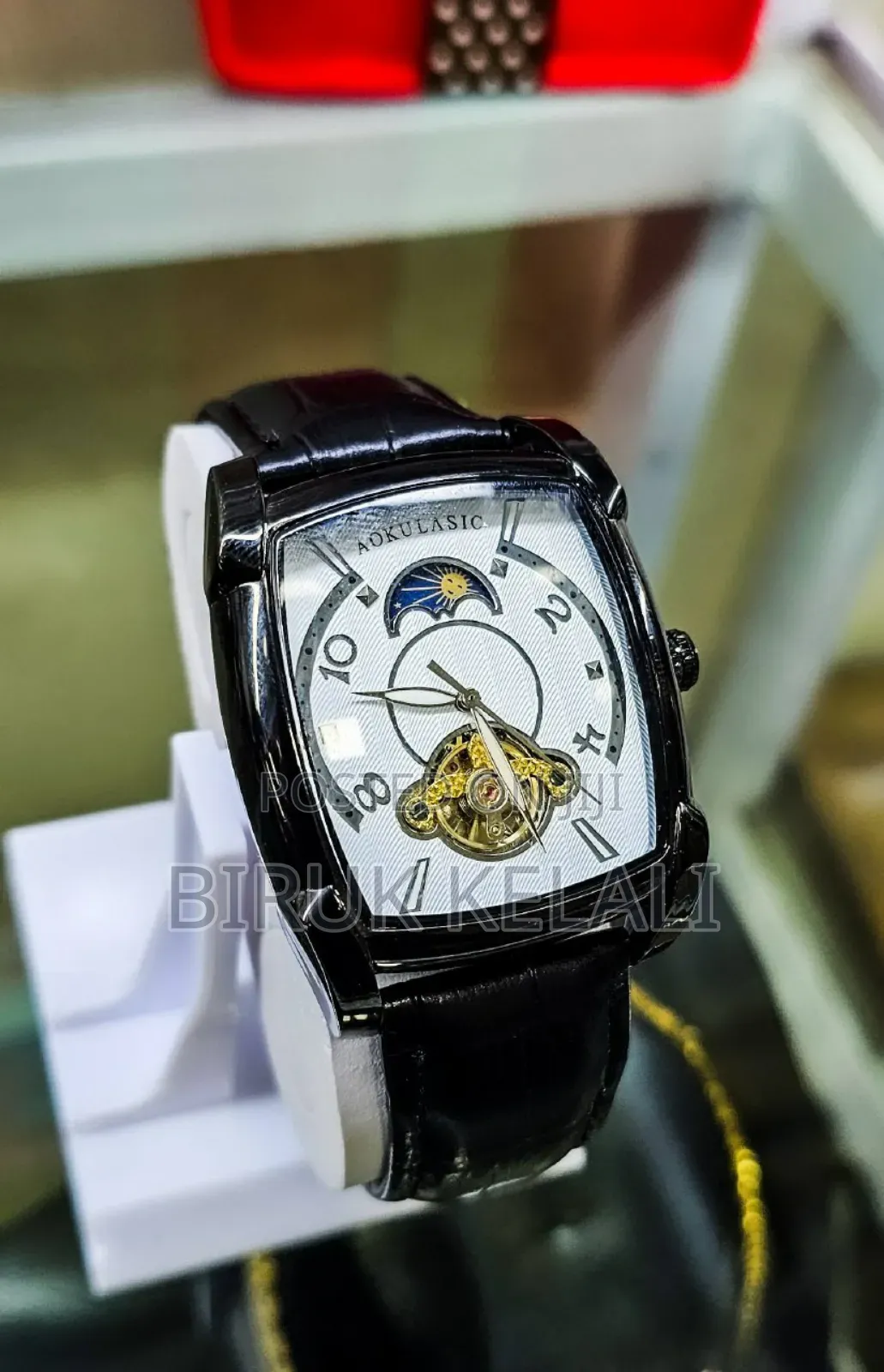 Black and White Aokulasic Mechanical Men's Watch