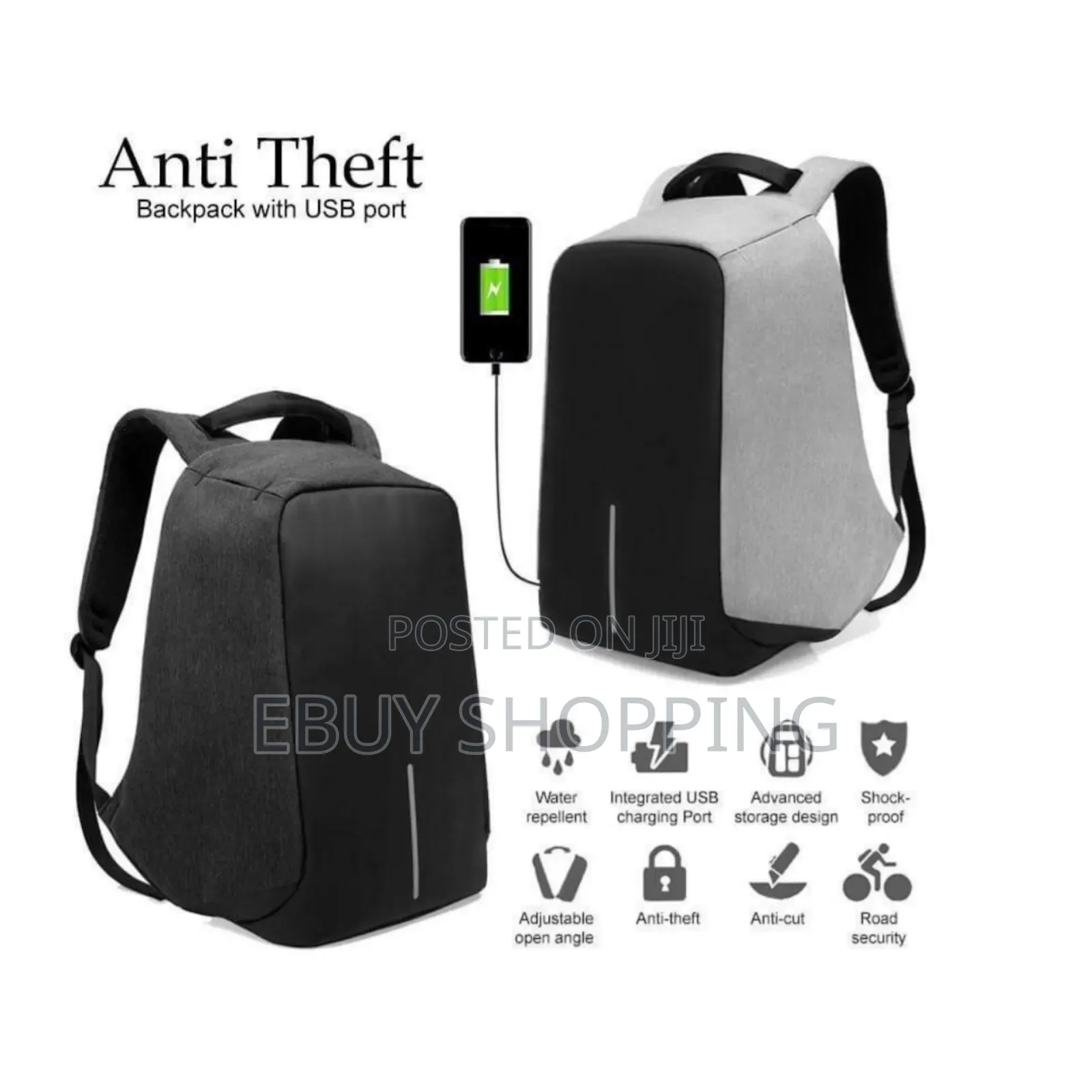 **Anti-Theft Backpack for Daily Commute – Usb Waterproof*