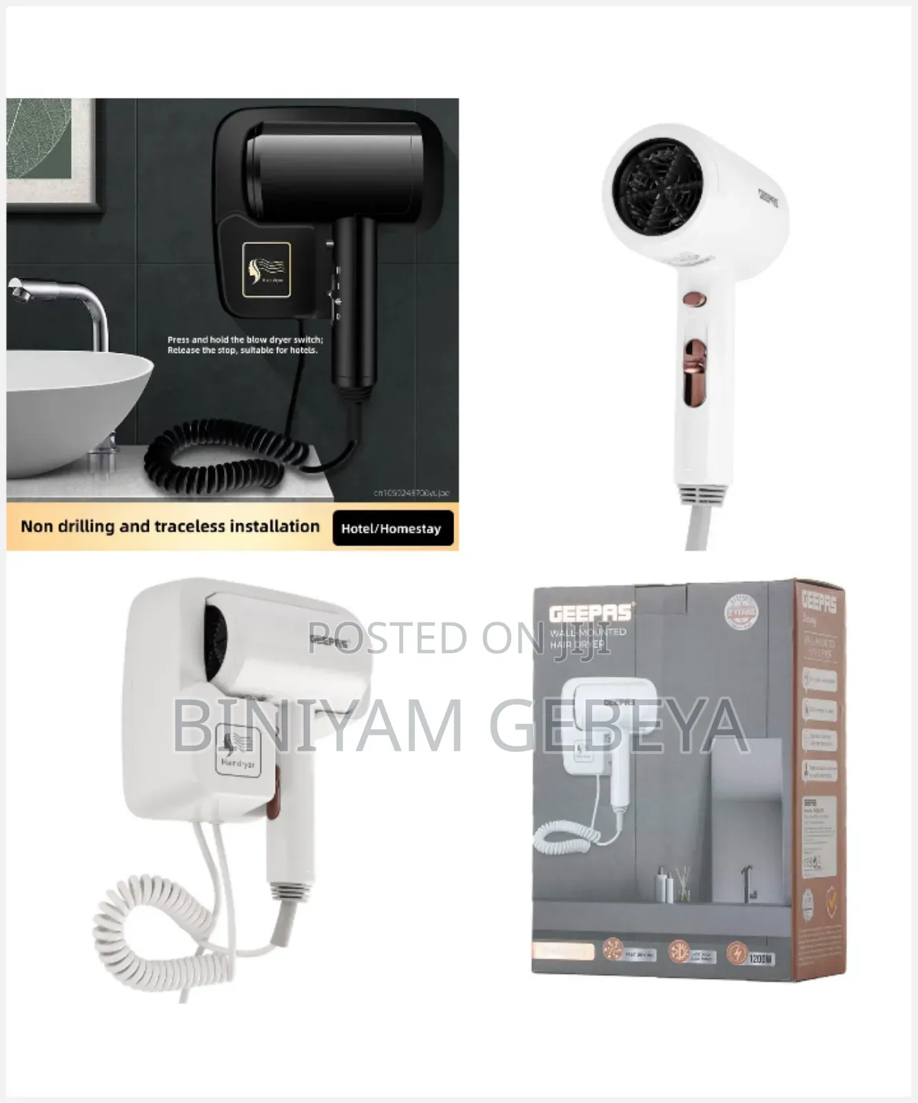 Quality New Geepas Hair Dryer ለጠንካራ ለመካከለኛ ለሉጫ ፀጉር የሚስማማ