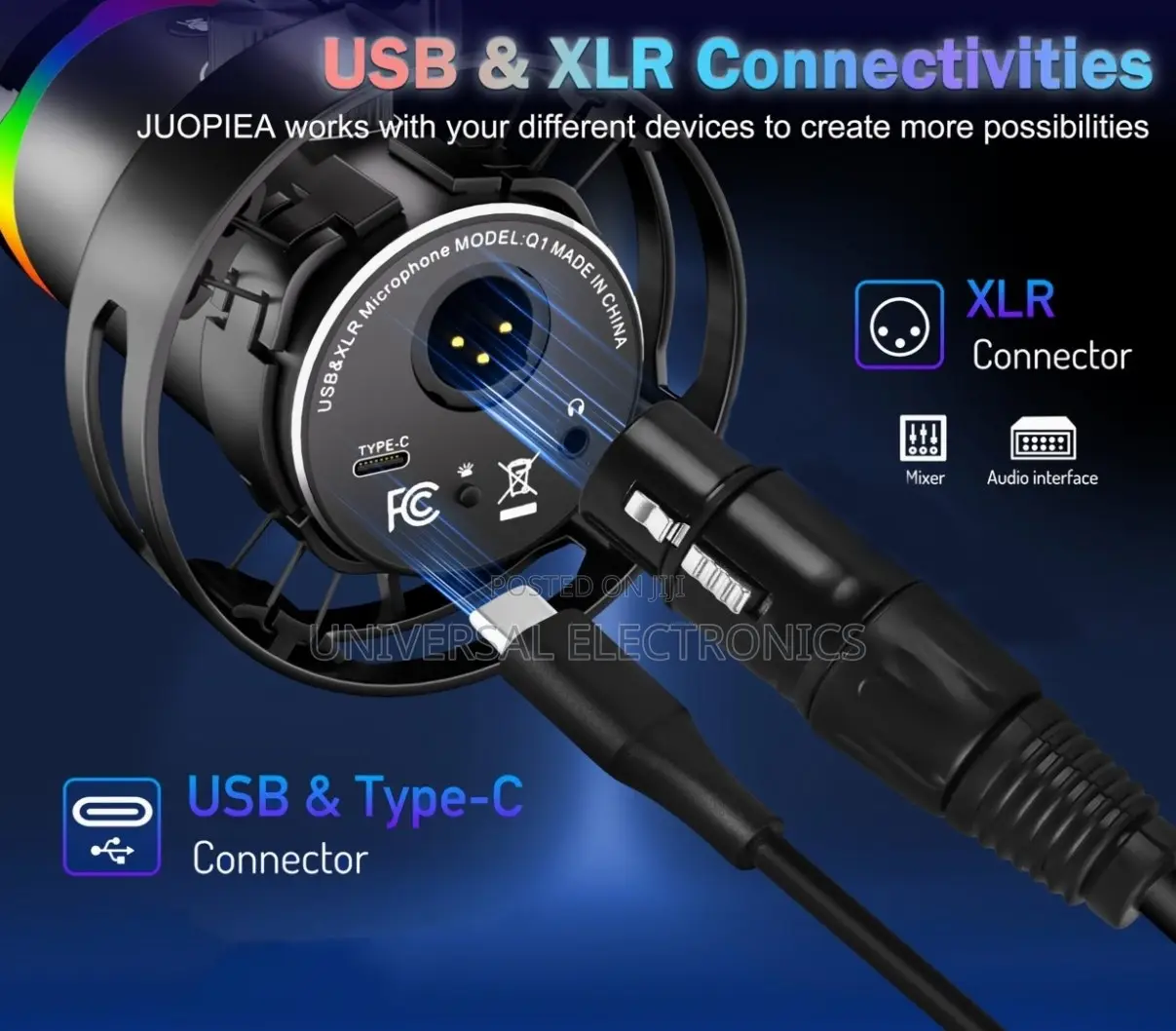 High Fedility Usb and XLR Microphone With Stand