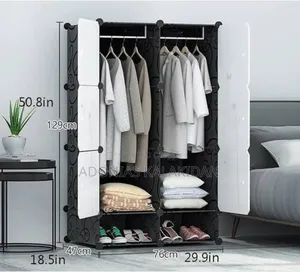 Plastic and Metal Cubic Cloth Cabinet