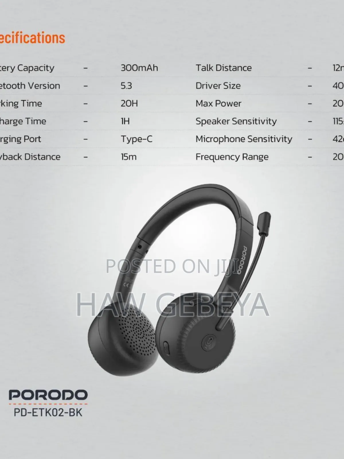 Porodo Office Wireless Headset