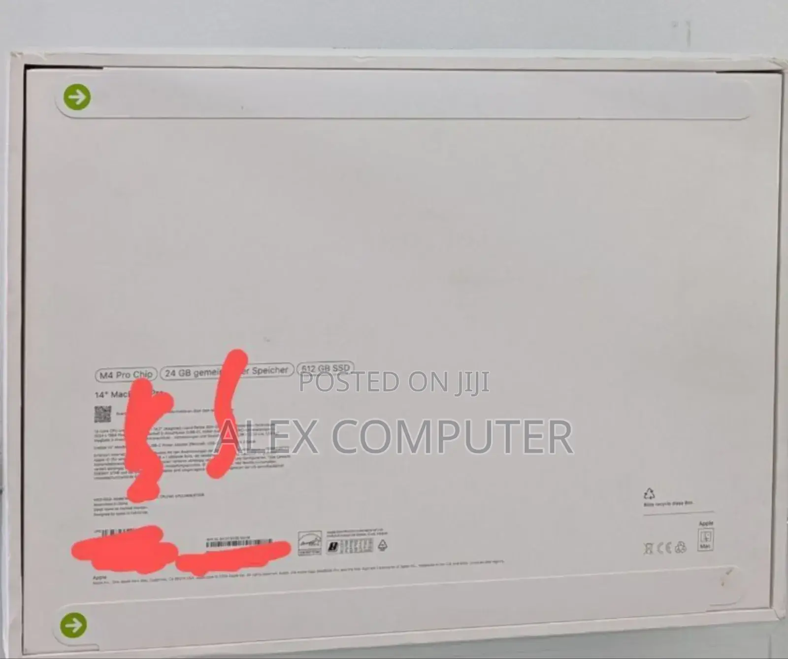 New Laptop Apple MacBook Pro 2024 M4 14-Inch 16GB Apple M4 Pro SSD 1T