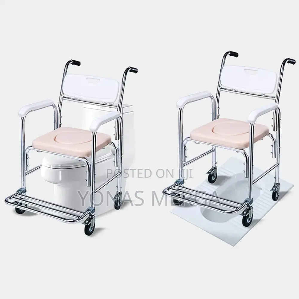 Medical Transport Toilet Chair፼πtoilet W/2brakes Caster01pop