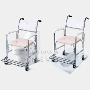 Medical Transport Toilet Chair፼πtoilet W/2brakes Caster01pop