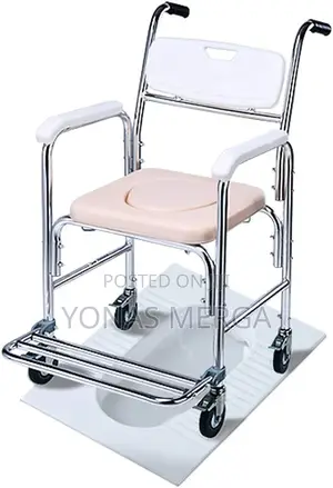 Medical Transport Toilet Chair፼πtoilet W/2brakes Caster01pop