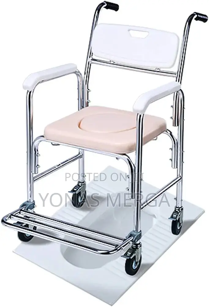 Medical Transport Toilet Chair፼πtoilet W/2brakes Caster01pop
