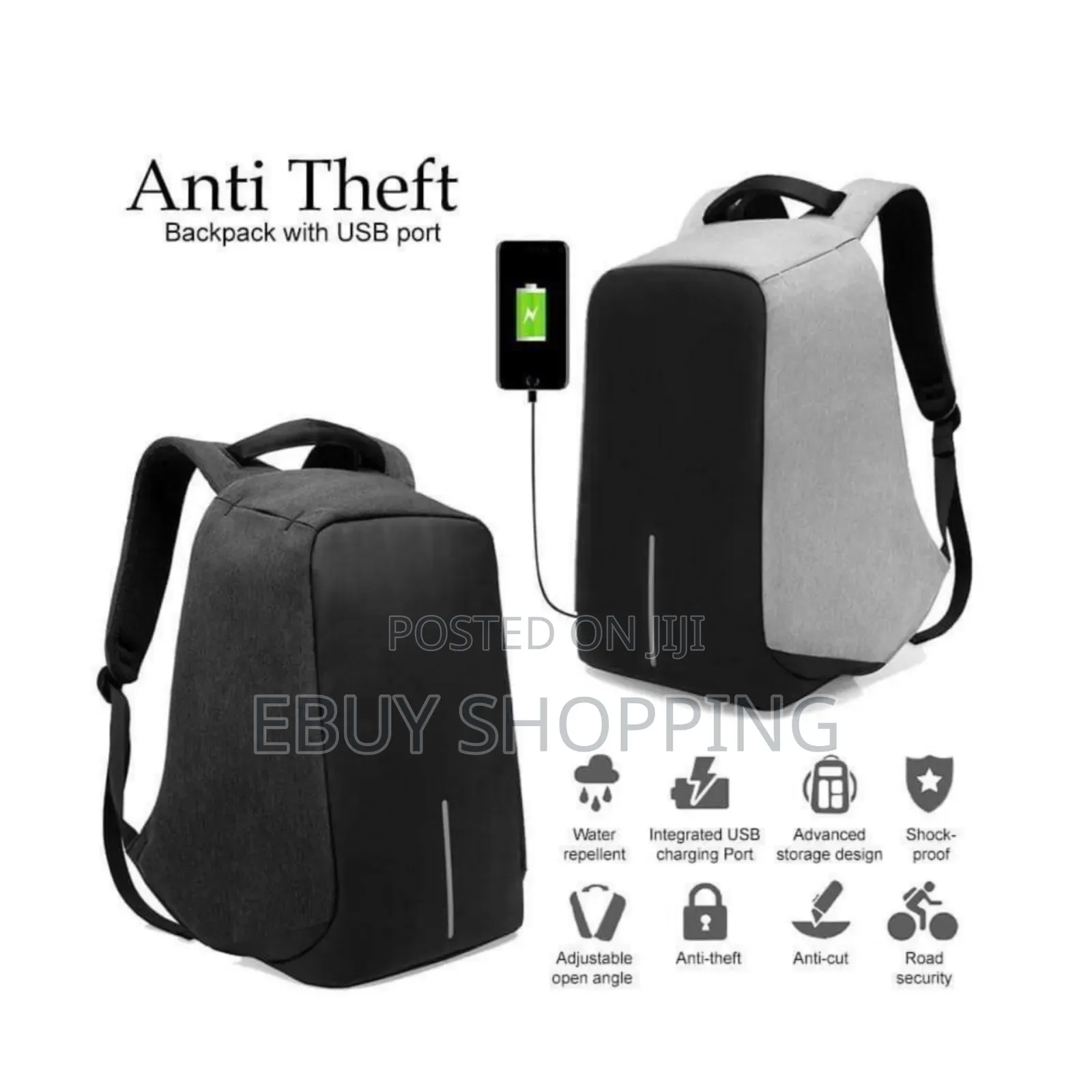 **Usb Charging Backpack – Anti-Pickpocket Ergonomic**