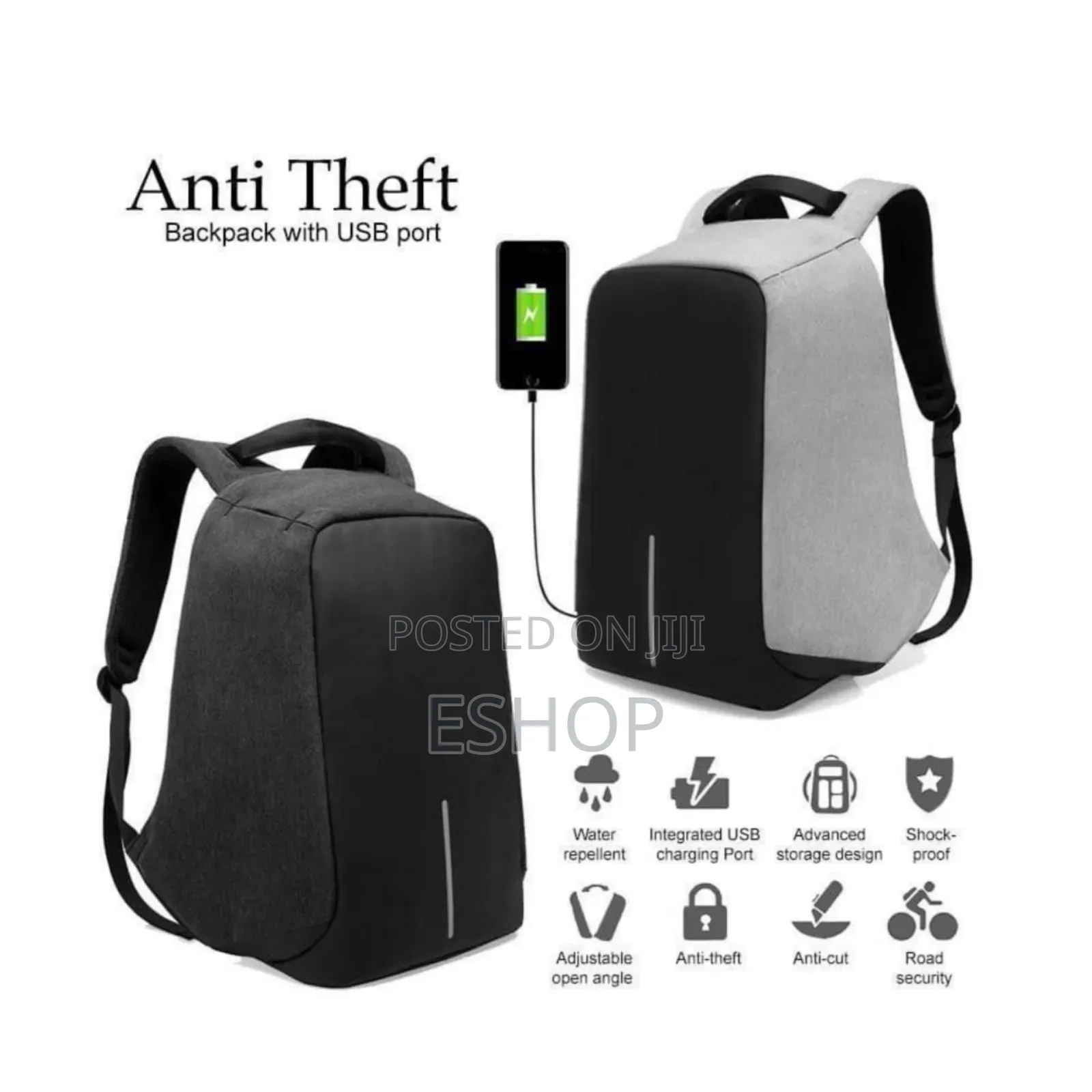 **Anti-Theft Backpack – Durable, Usb Charging Spacious**