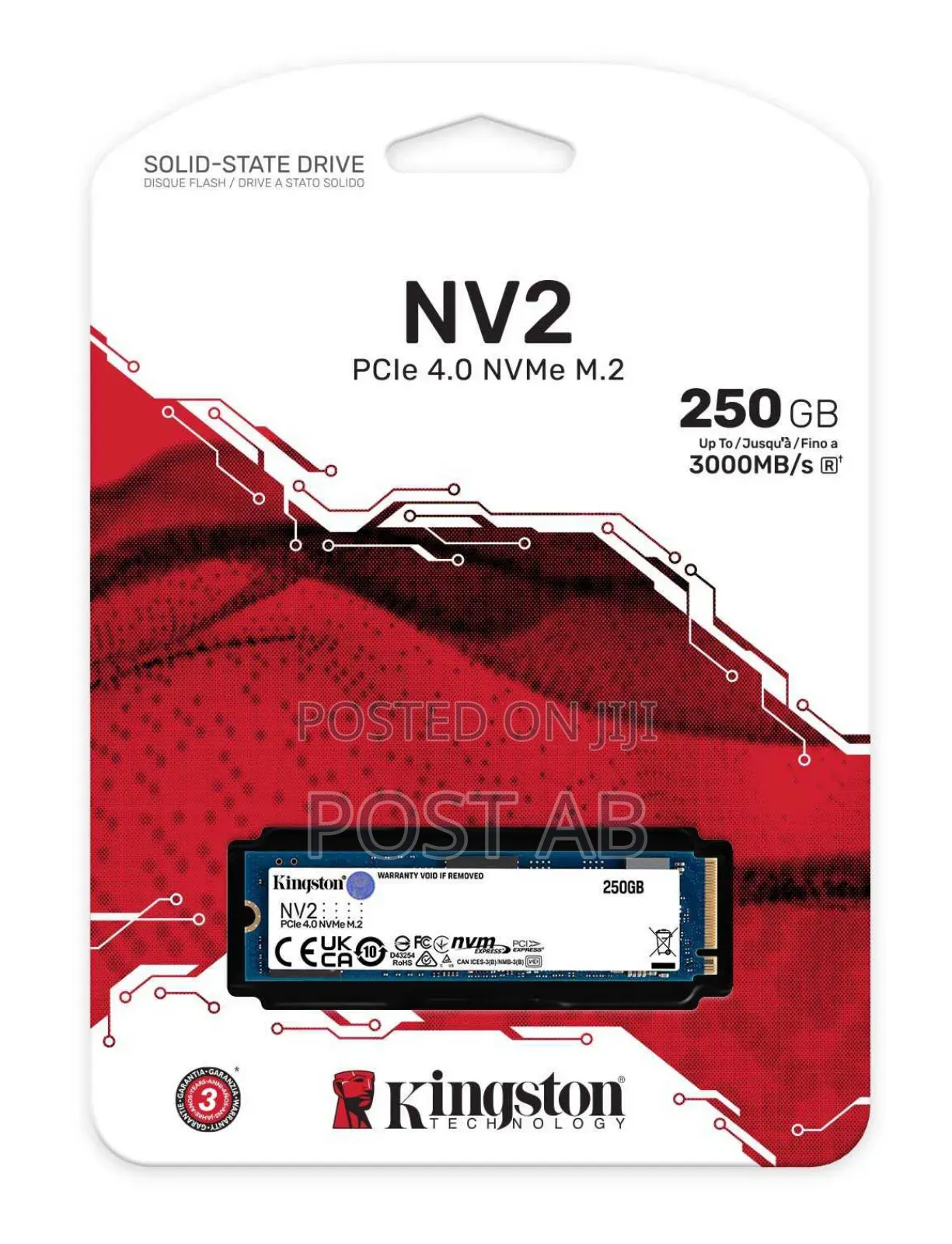Kingston SSD 250gb Nvme M.2 3000mb/S Solid Storage Drive