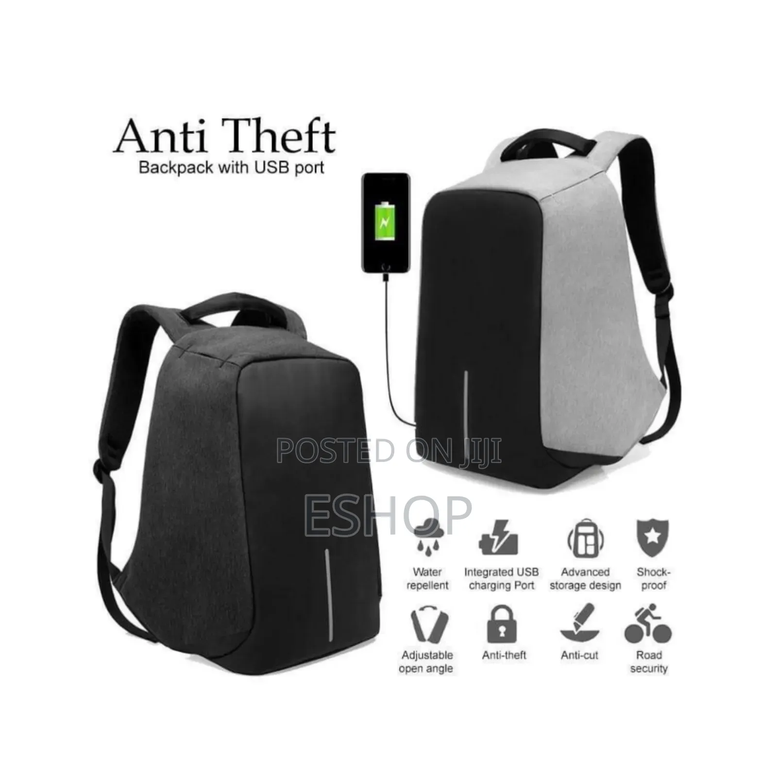 **Stylish Anti-Theft Backpack – Built-in Usb for Easy Access