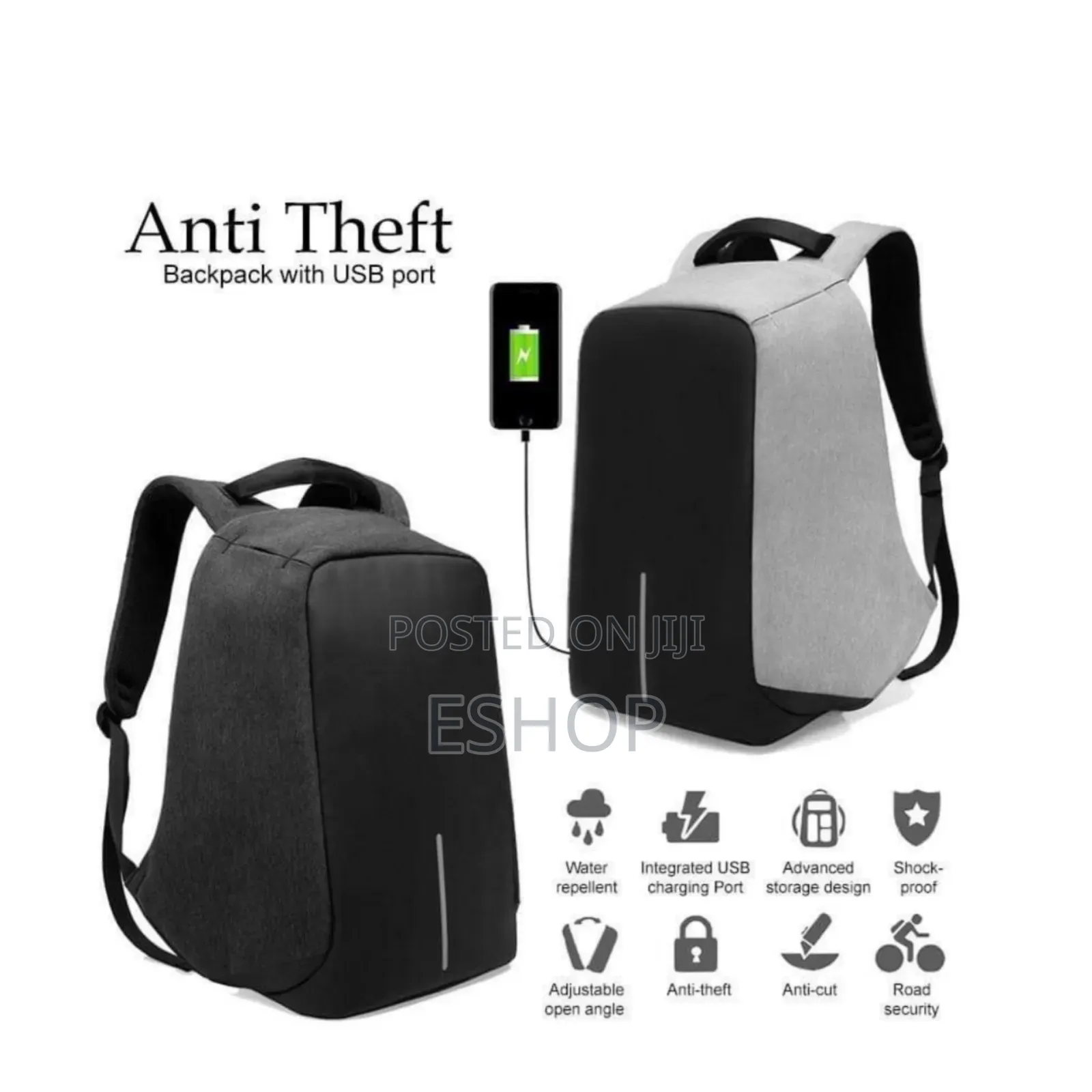 *15.6" Anti-Theft Backpack – Great for Students Office Use