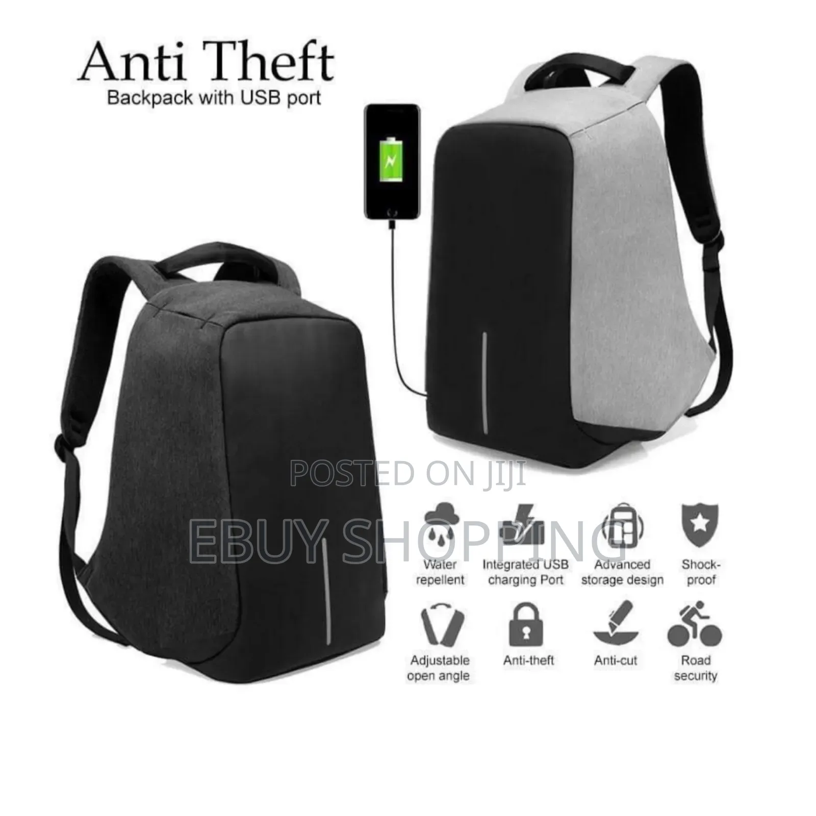 15.6" Waterproof Anti-Theft Backpack – Usb Charging Enabled