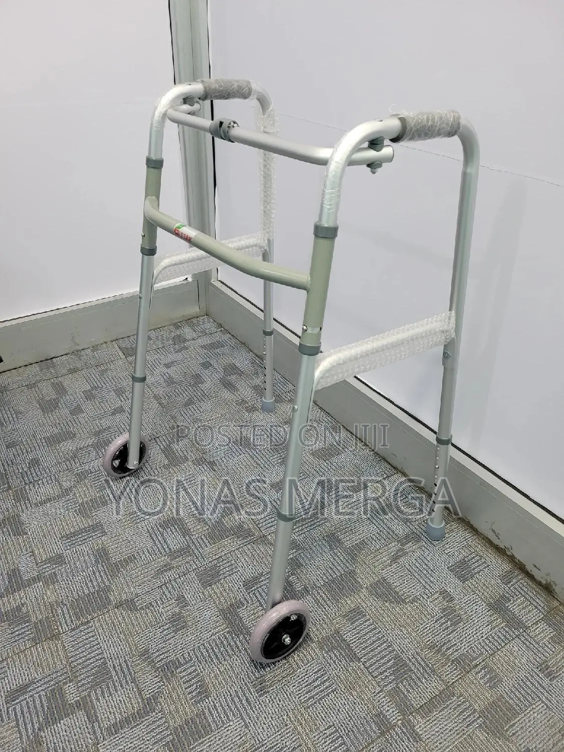 PCP Single-Release Folding Walker With Wheels,Adult Size