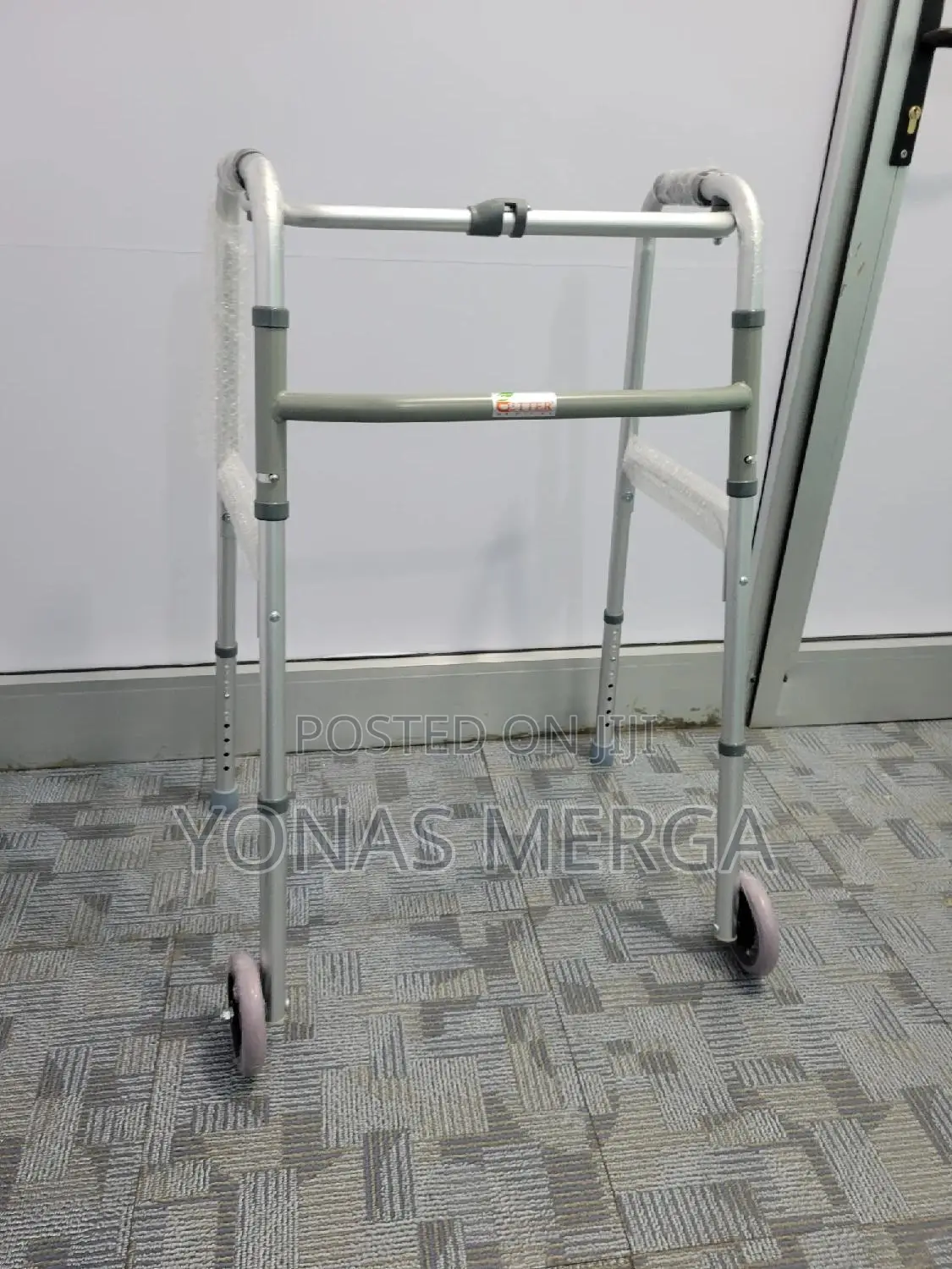 Walker With Two Large Swivel Wheels Two Large Fixed Wheels