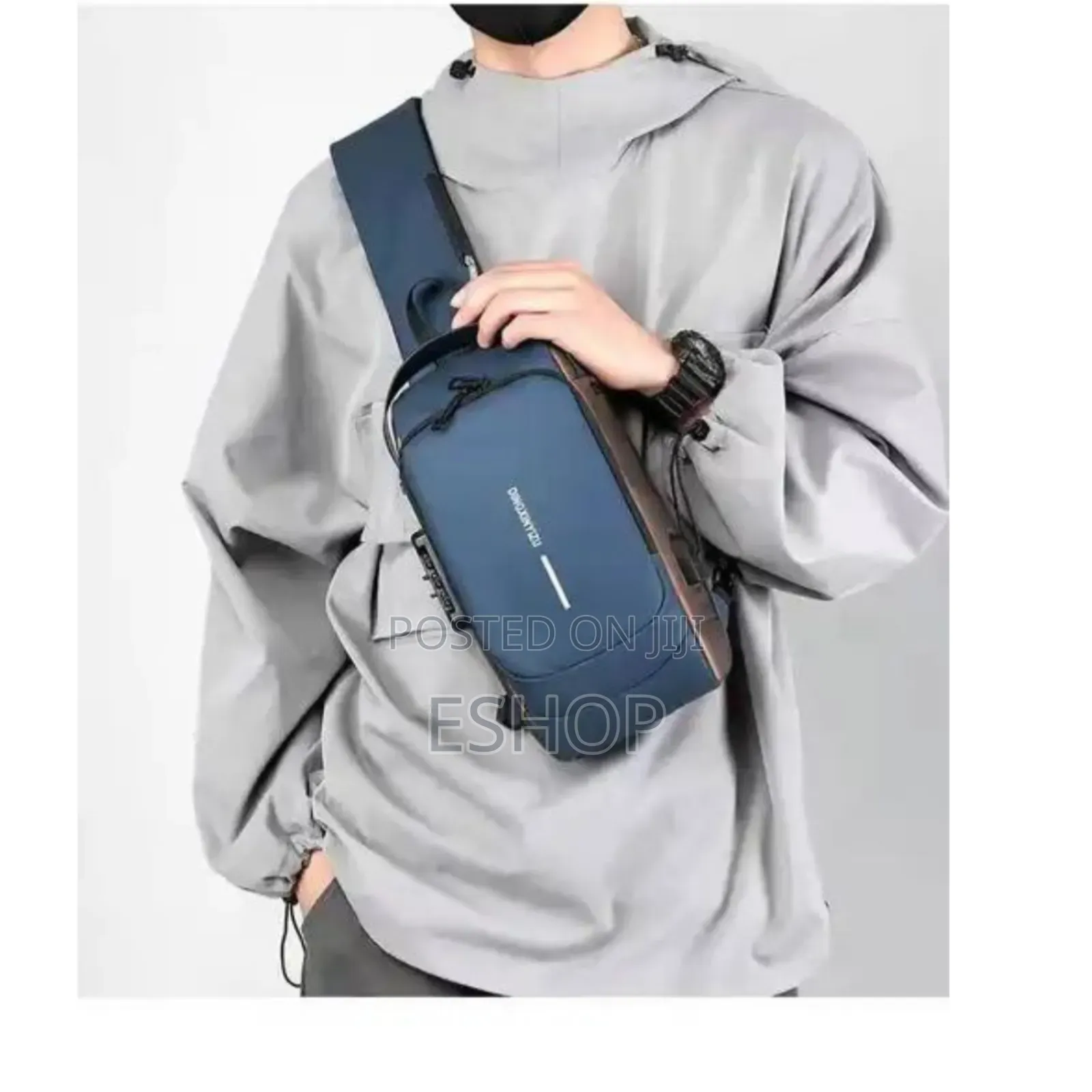 **Casual Sporty Crossbody Bag – Black Blue Options**