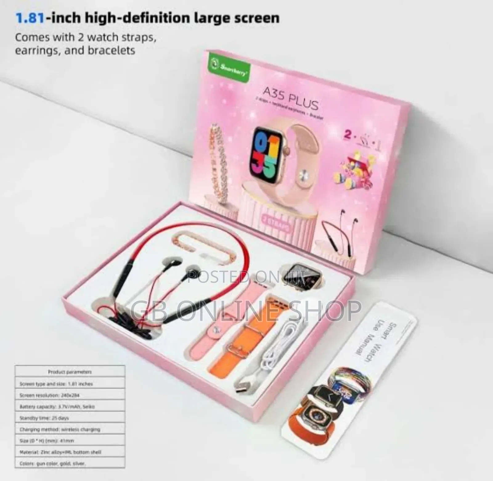 A35 Plus Smart Watch Combo for Women