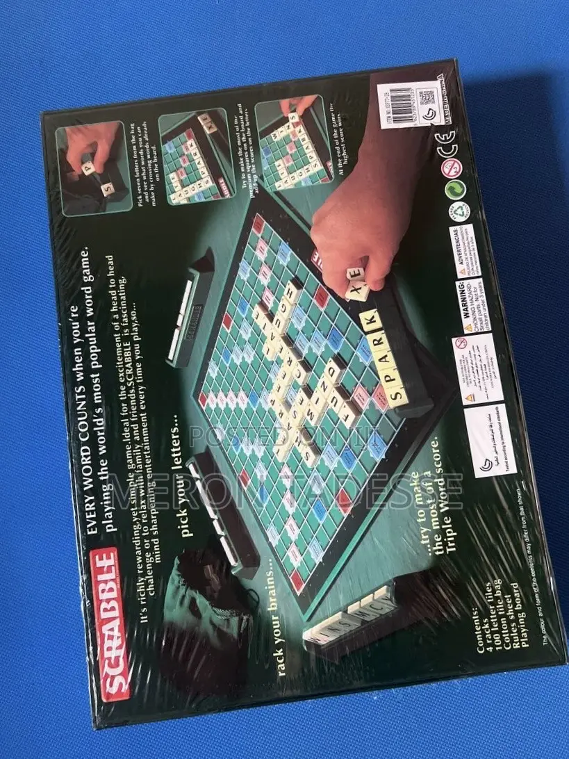 Scrabble | Family , Office Game| 4 Racks 100 Letter Tiles