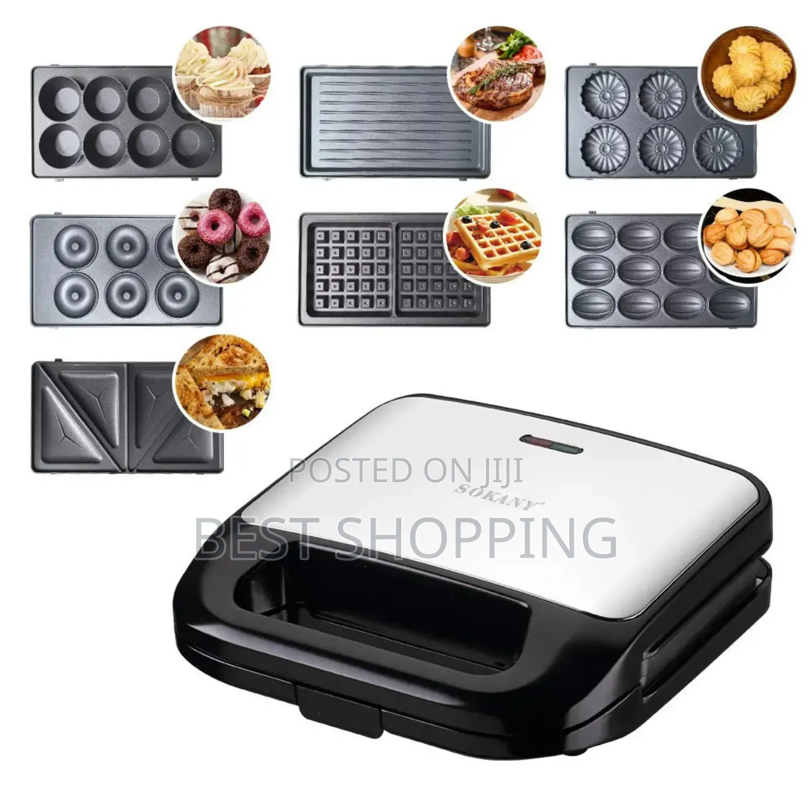 Sokany 7 in 1 Waffle Maker Sandwich Toaster