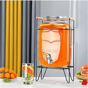 Glass Dispenser Jar With Rack