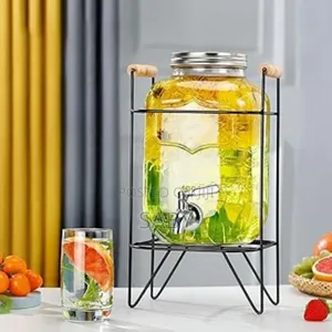 Glass Dispenser Jar With Rack