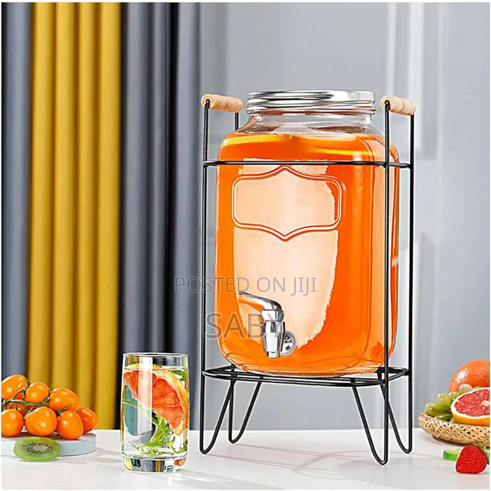 Glass Dispenser Jar With Rack